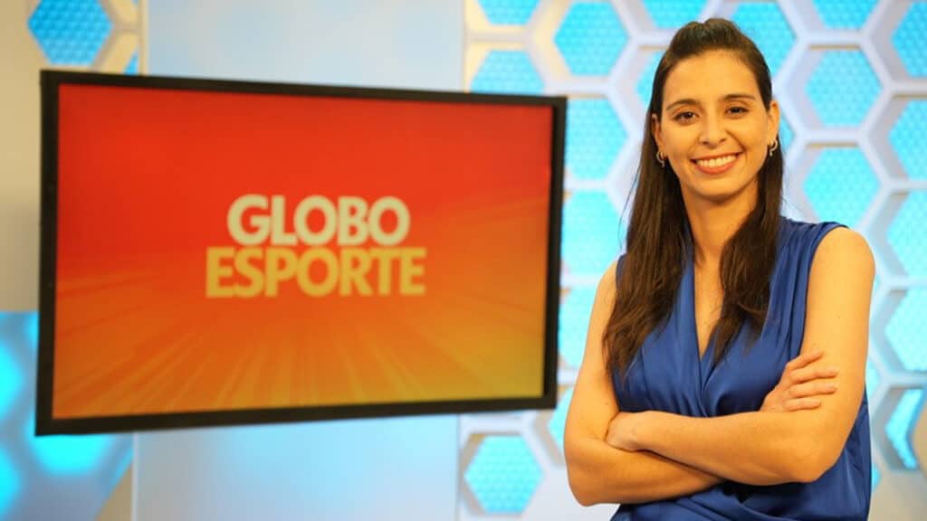 Imagem com foto da apresentadora Nadja Mauad, do Globo Esporte Paraná