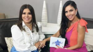 Imagem com foto de Mara Maravilha e Daniela Albuquerque durante entrevista no programa Sensacional