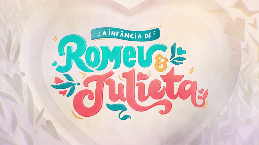 Imagem com logotipo da novela A Infância de Romeu e Julieta