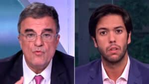 Imagem com foto dos debatadores José Eduardo Cardozo e Caio Coppolla, do programa O Grande Debate, da CNN Brasil