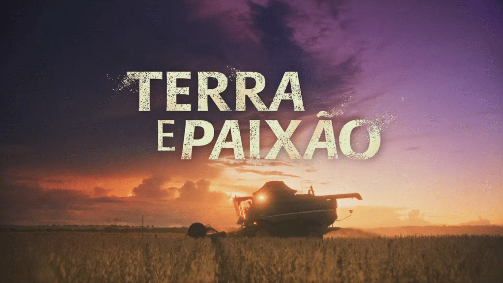 Imagem com logotipo da novela Terra e Paixão