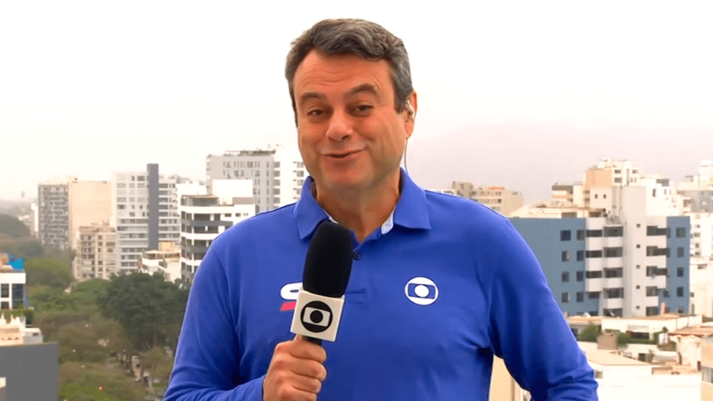 Eric Faria, que criticou técnico do Flamengo no intervalo de jogo da final da Copa do Brasil, durante participação ao vivo no Globo Esporte