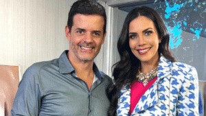 Jorge Pontual, ex-ator da Globo, e a apresentadora Daniela Albuquerque