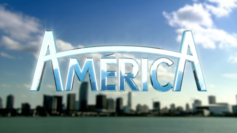 Imagem com logotipo da novela América