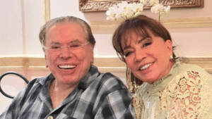 Silvio Santos e Iris Abravanel em foto publicada por Patricia Abravanel