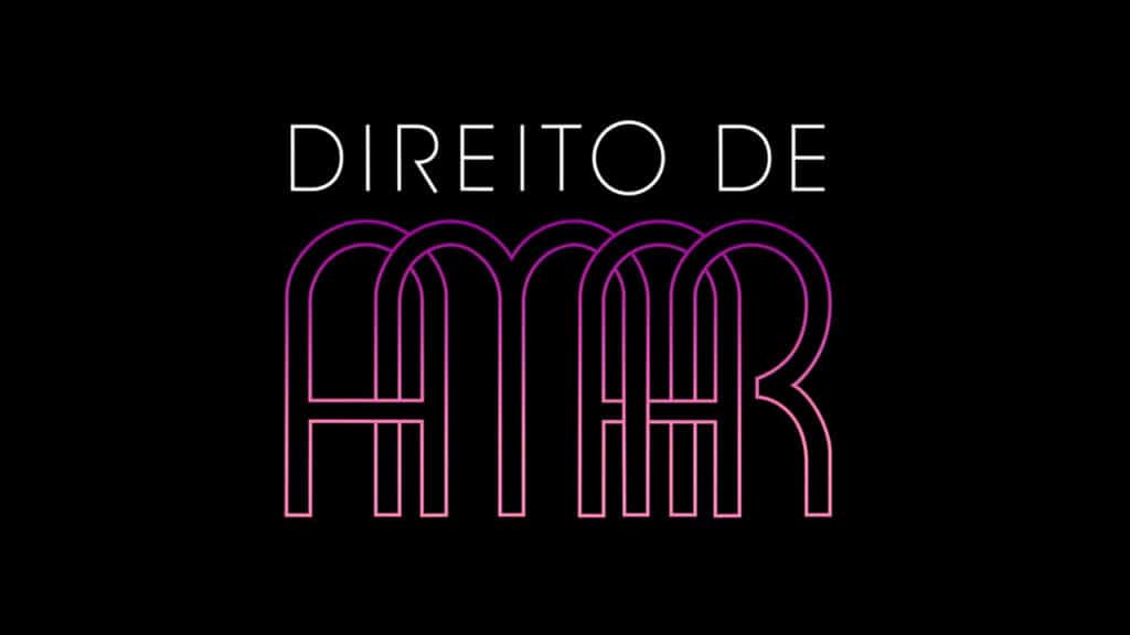 Imagem com logotipo da novela Direito de Amar