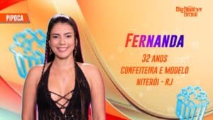 Imagem com foto de Fernanda, participante do BBB 24