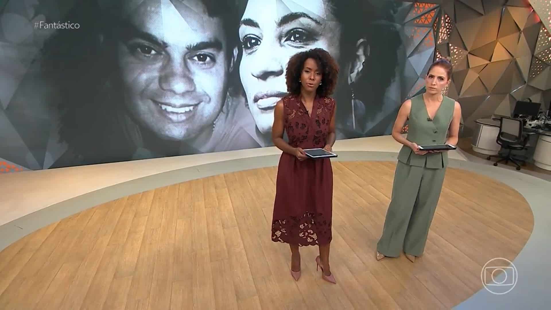 Foto de Maju Coutinho e Poliana Abritta no estúdio do Fantástico