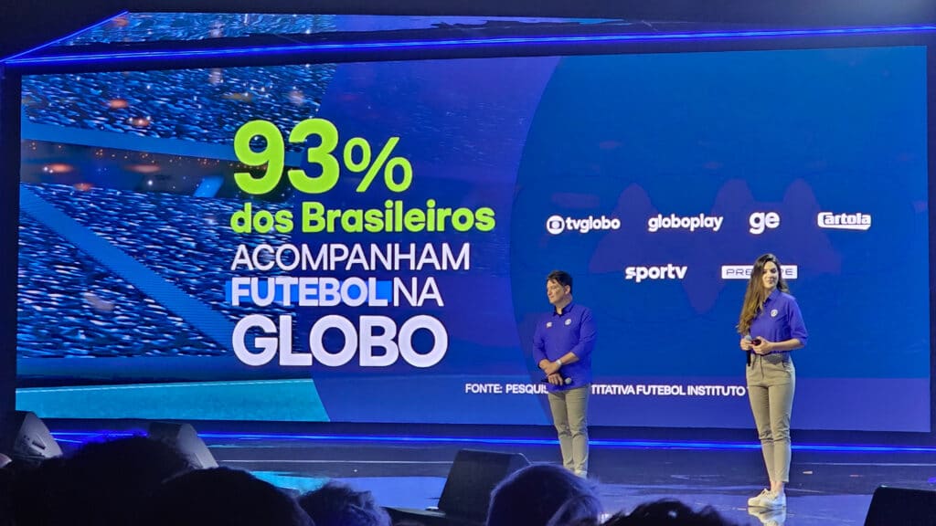 Foto de apresentação da Globo sobre futebol