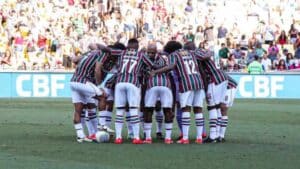 Foto de jogadores do Fluminense, da Liga Forte União