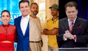 Patricia Abravanel, Celso Portiolli, Marcos Palmeira, Juan Paiva e Silvio Santos, do SBT e da Globo