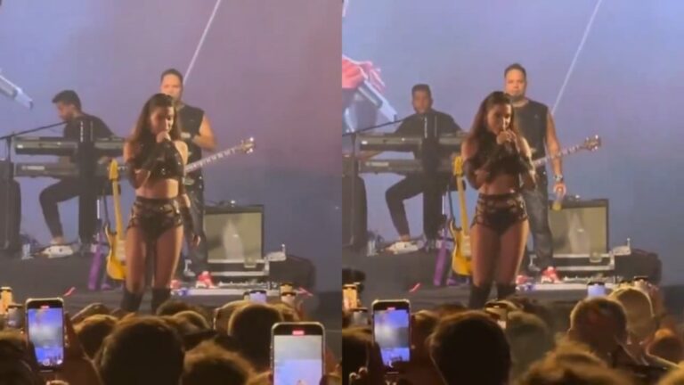 Montagem de fotos de Anitta em show
