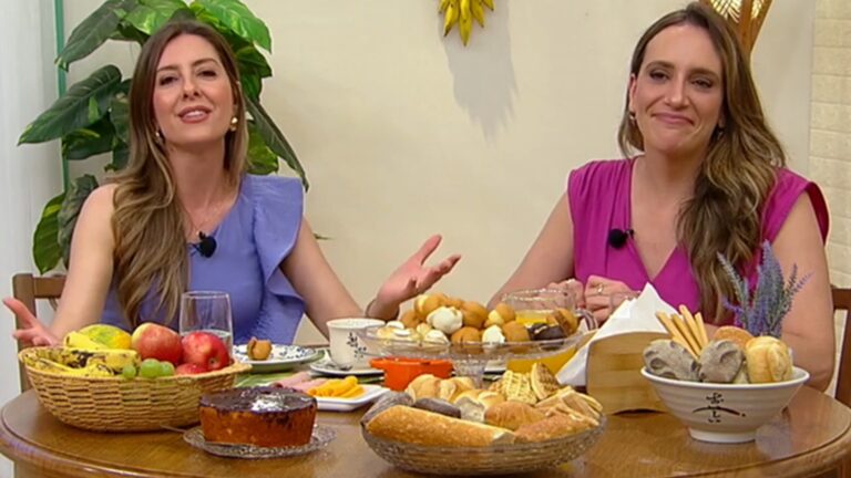 Foto de Taísa Pelosi e Paola Pretto no programa Manhã com Você, da RedeTV!