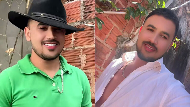 José Fernandes aparece em duas fotos lado a lado, à esquerda de chapéu preto e camisa verde e à direita de camisa branca aberta