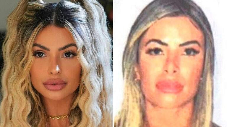 Comparação entre foto de Janaína Prazeres e imagem de documento com rosto semelhante lado a lado