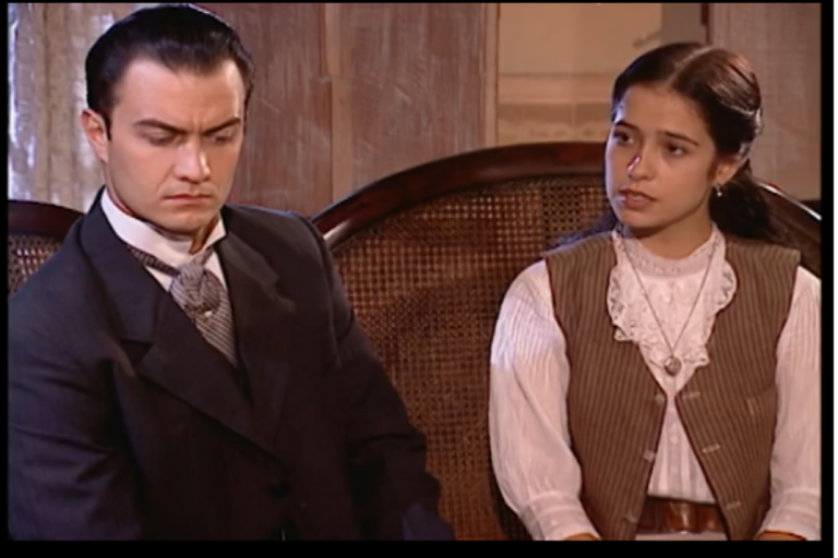 Augusto explica a Angélica que conseguiu um bom preço em suas fazendas em Terra Nostra