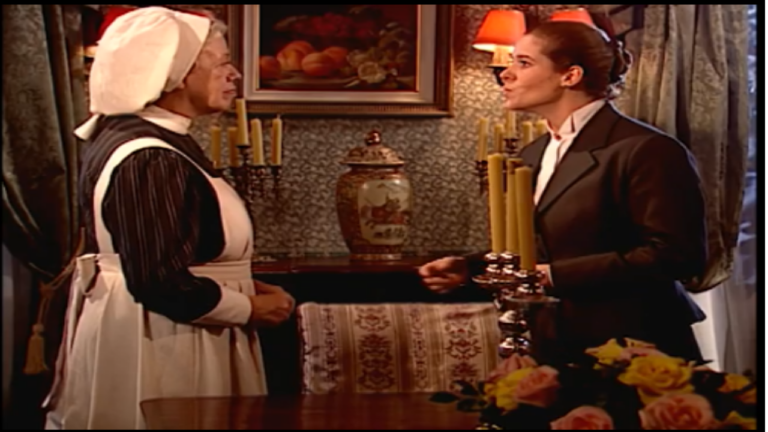 Luíza descobre uma mentira interessante de Josué e conta para Antônia em Terra Nostra