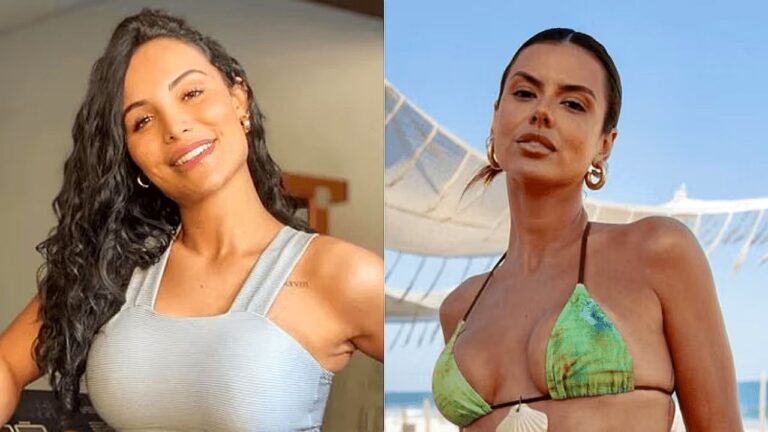 Aline Mineiro e Mayara Cardoso aparecem em montagem com fotos publicadas nas redes sociais
