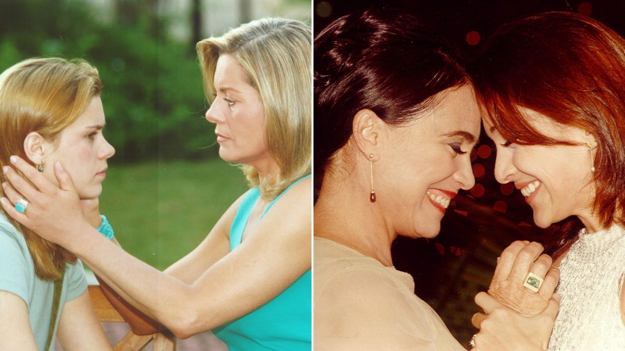 Carolina Dieckmann e Vera Fischer em cena de Laços de Família e Regina Duarte com Gabriela Duarte em Por Amor