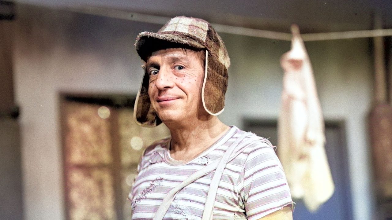 Foto de Roberto Bolaños caracterizado como Chaves