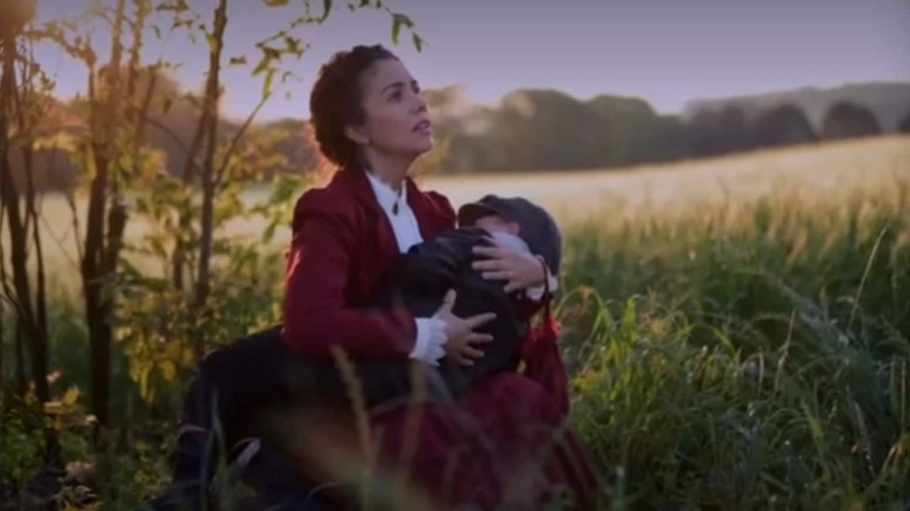 Foto de Daniela Albuquerque em gravação do filme Barão Hirsch – O judeu de quatro irmãos