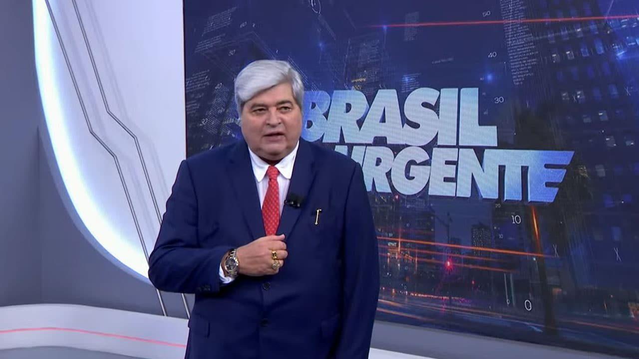 Datena durante apresentação do Brasil Urgente na Band