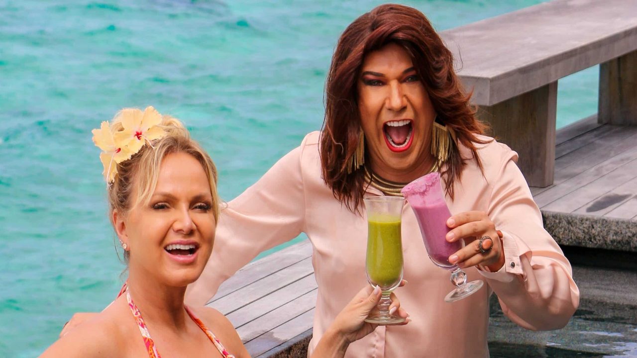 Foto da apresentadora Eliana em sua comemoração de 50 anos