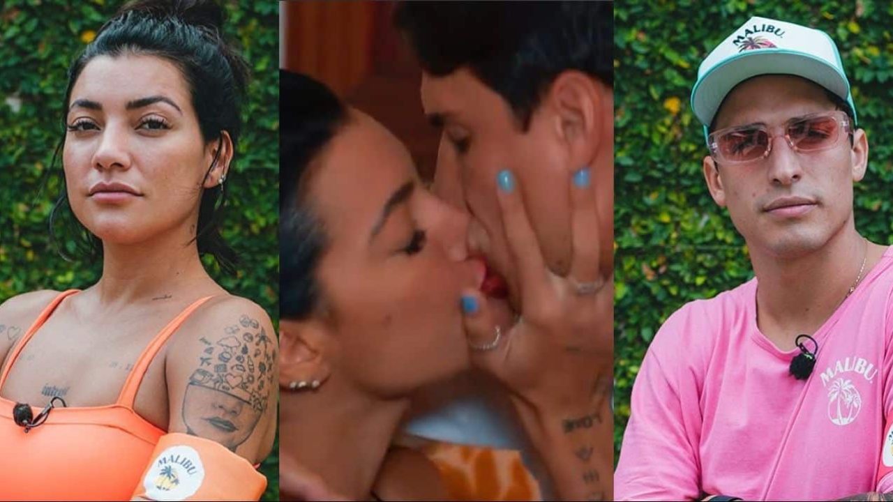Gabi Prado e Felipe Prior trocaram beijos em novo reality show (foto: Reprodução)