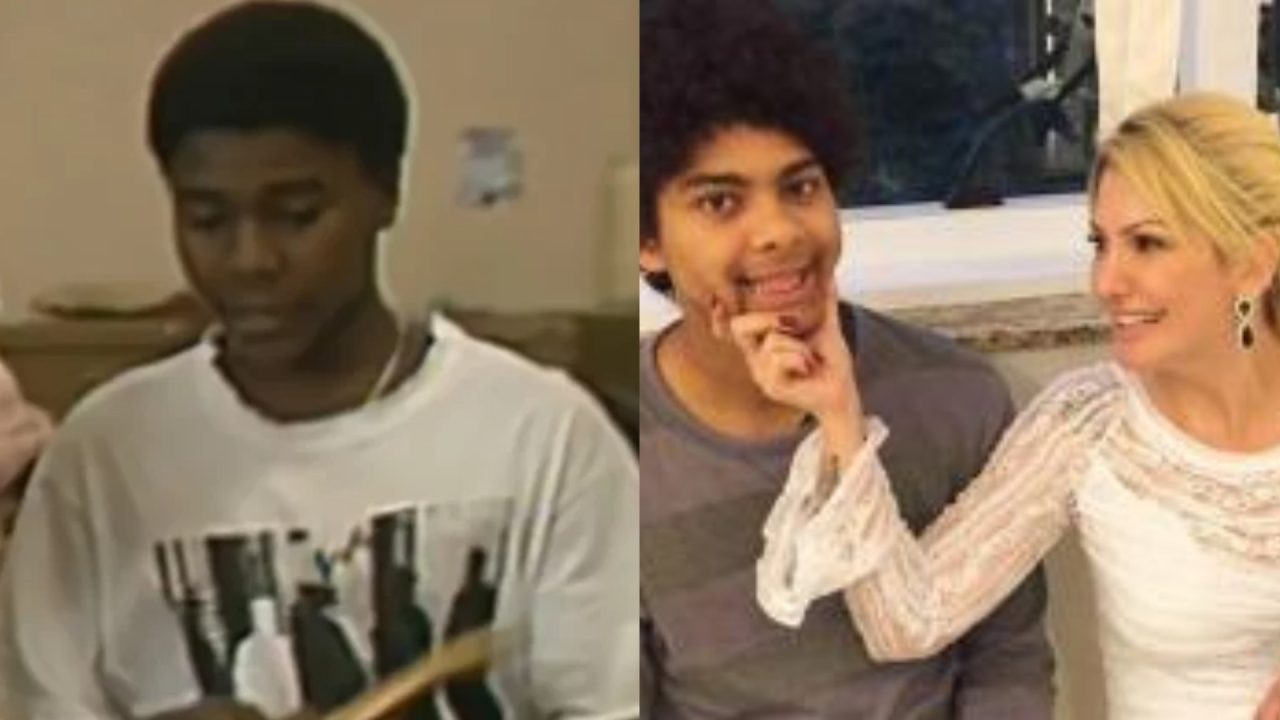 Montagem de fotos de Fernando Almeida em Vale Tudo e Antonia Fontenelle com filho