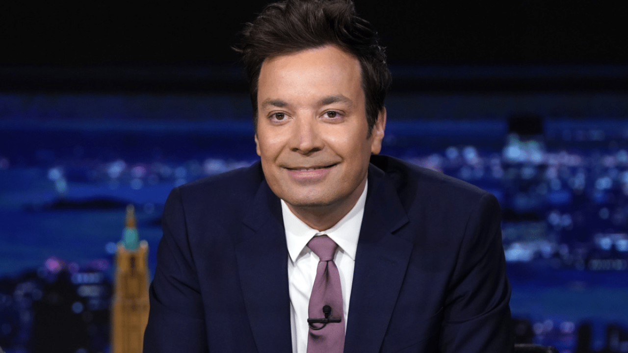 Foto de Jimmy Fallon, equivalente ao jornalista Pedro Bial nos Estados Unidos