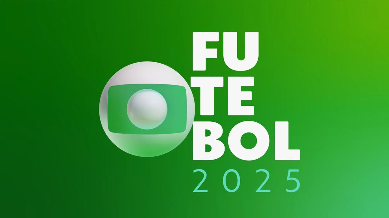 Logo do Futebol 2025 da Globo com fundo verde e texto em branco ao lado do símbolo da emissora