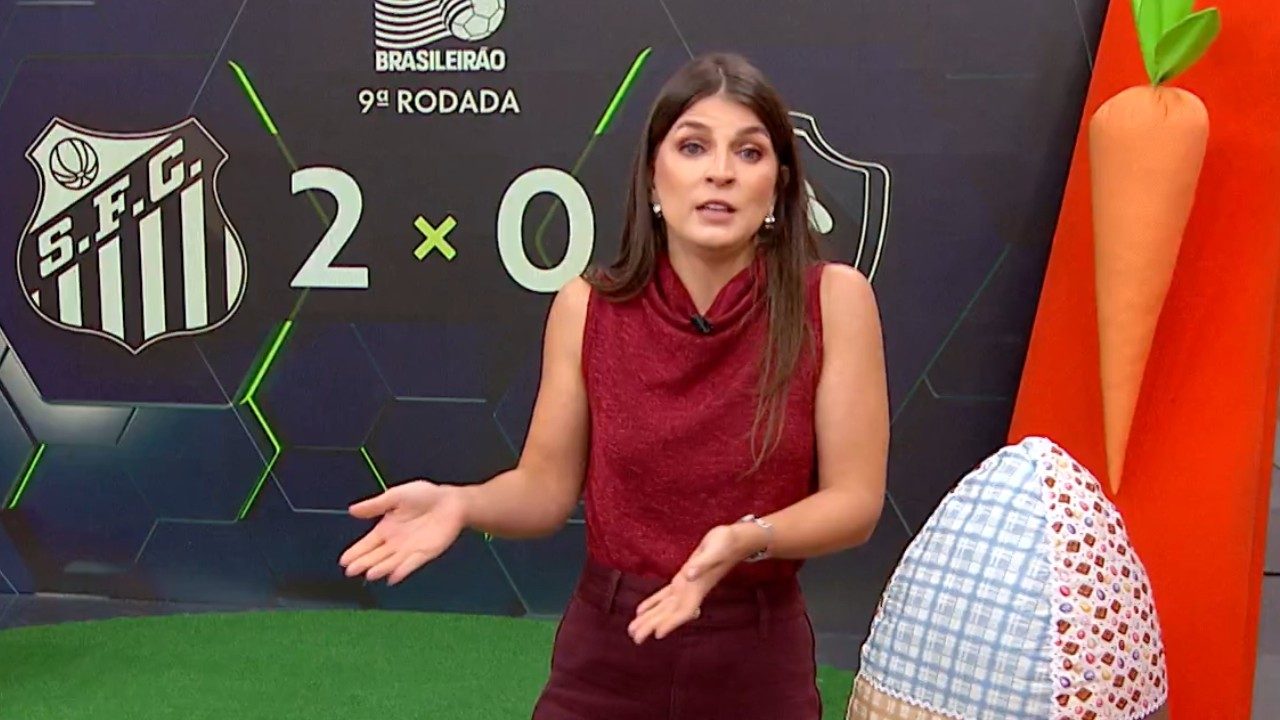 Gabriela Ribeiro apresenta resultado Santos 2 x 0 na 9ª rodada do Brasileirão em estúdio do Globo Esporte SP
