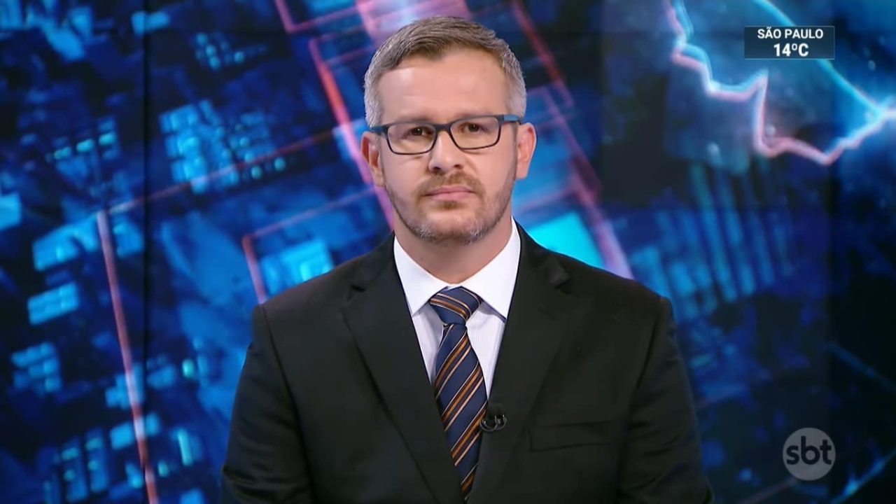 José Luiz Filho no SBT Brasil de 3 de julho: audiência em queda livre (foto: Reprodução/SBT)