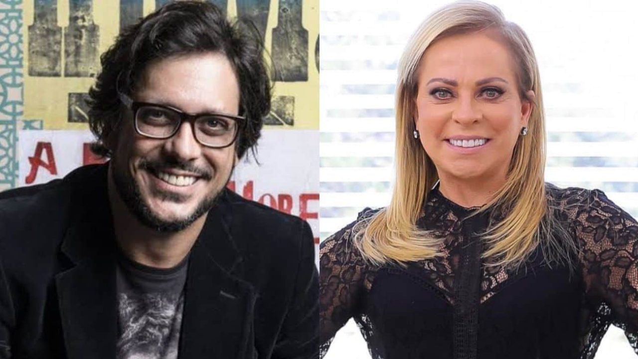 O ator Lúcio Mauro Filho e a apresentadora Christina Rocha