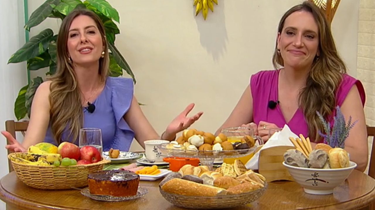 Foto de Taísa Pelosi e Paola Pretto no programa Manhã com Você, da RedeTV!