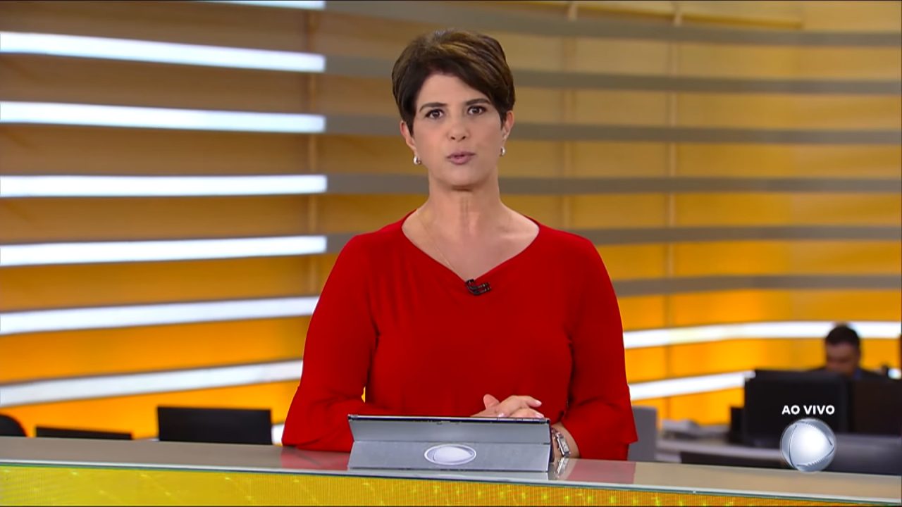 Foto de Mariana Godoy no estúdio do Fala Brasil, da Record