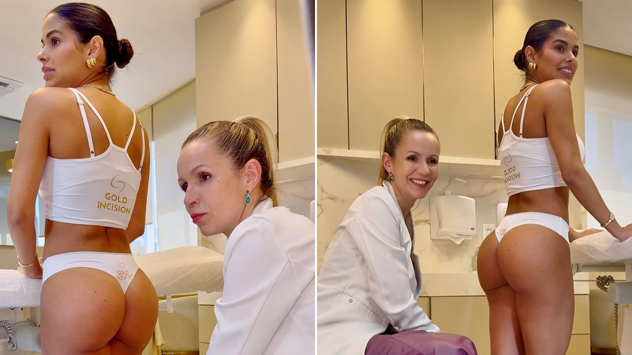 Monique Nunes e dra. Danuza; ex-BBB faz procedimento para recuperar contornos do corpo (fotos: Isaías Martins/Divulgação)