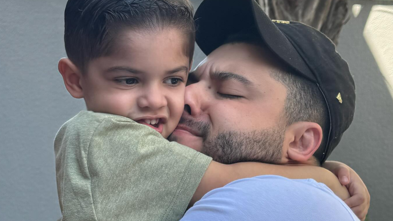 Murilo Huff e o filho