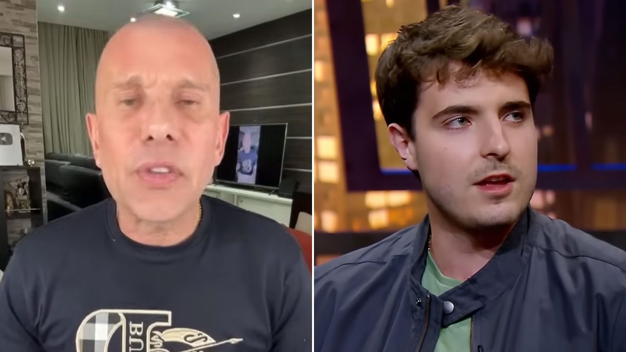 Rafael Ilha fala em vídeo de sua casa ao lado de João Augusto Liberato em estúdio de programa de TV