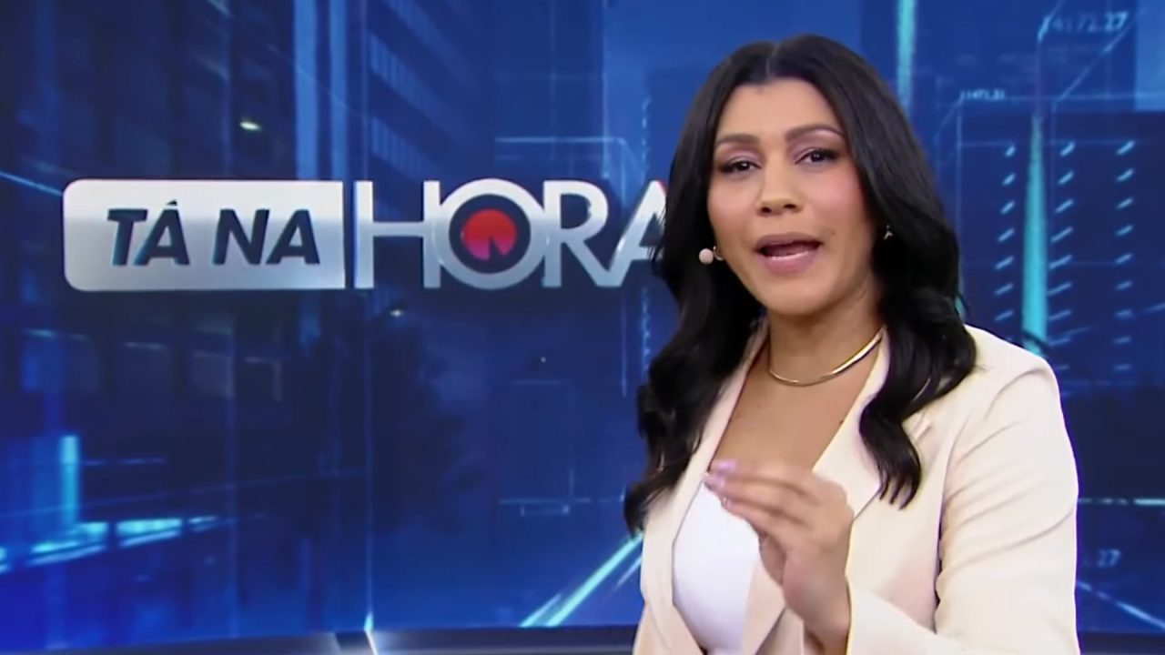 Foto de Daniele Brandi na última edição do programa Tá na Hora